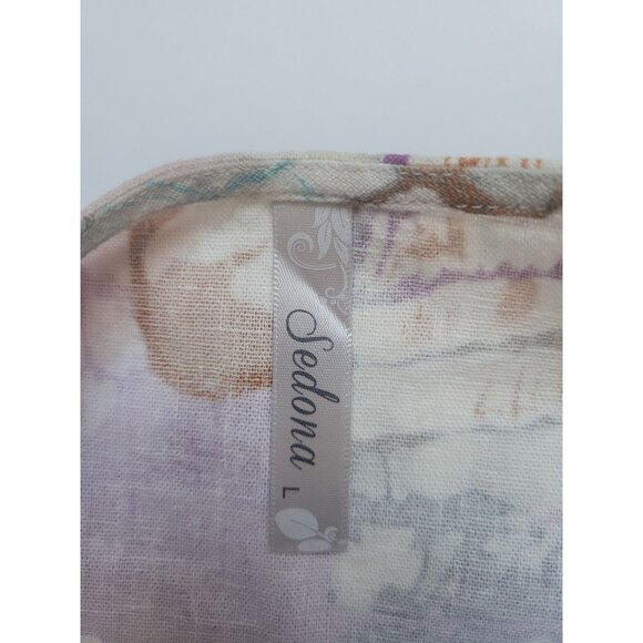 Sedona short-sleeved top a tie-dye or batik-style pattern in shades of purple - Picture 6 of 9